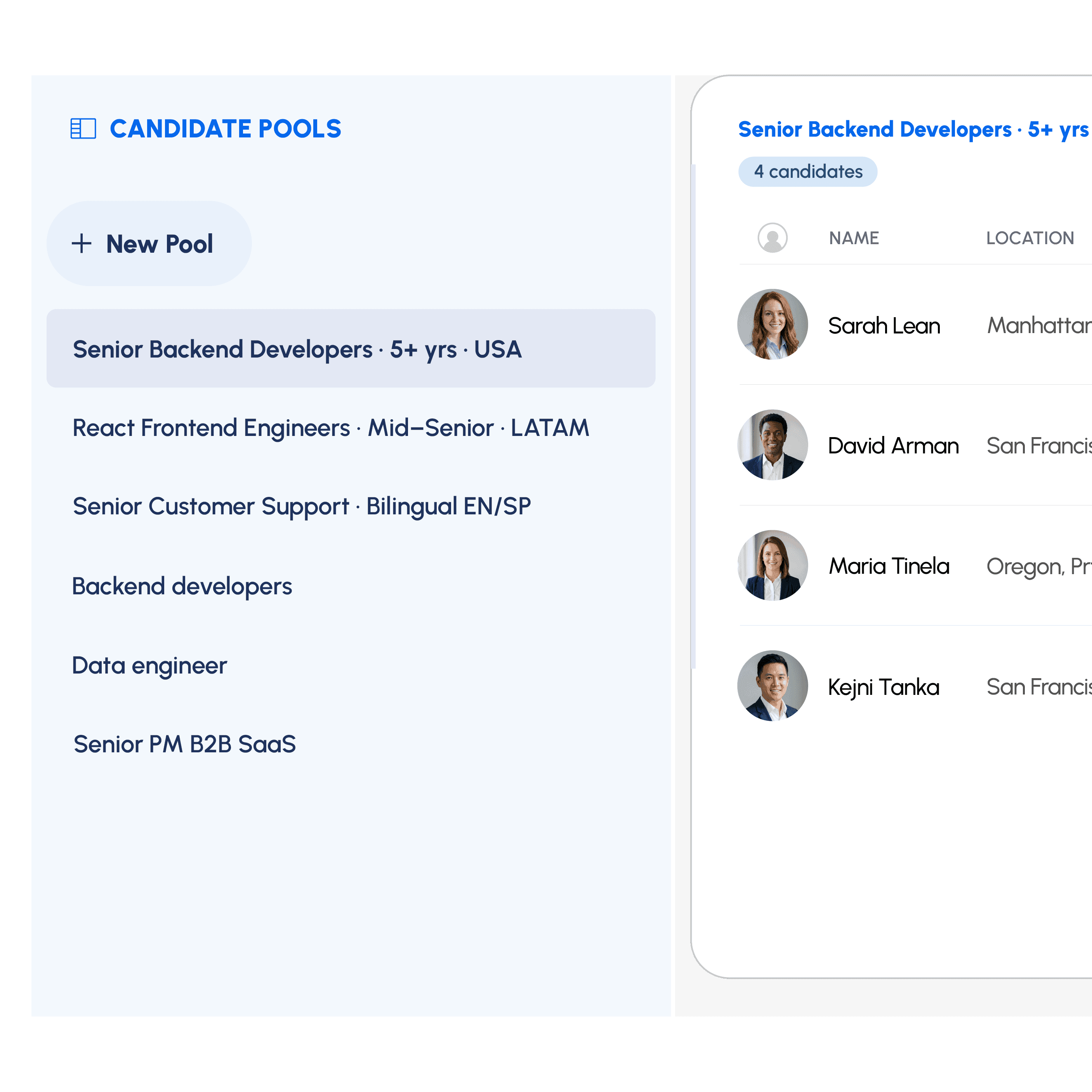 [Curated candidate pools], ready before the request comes in