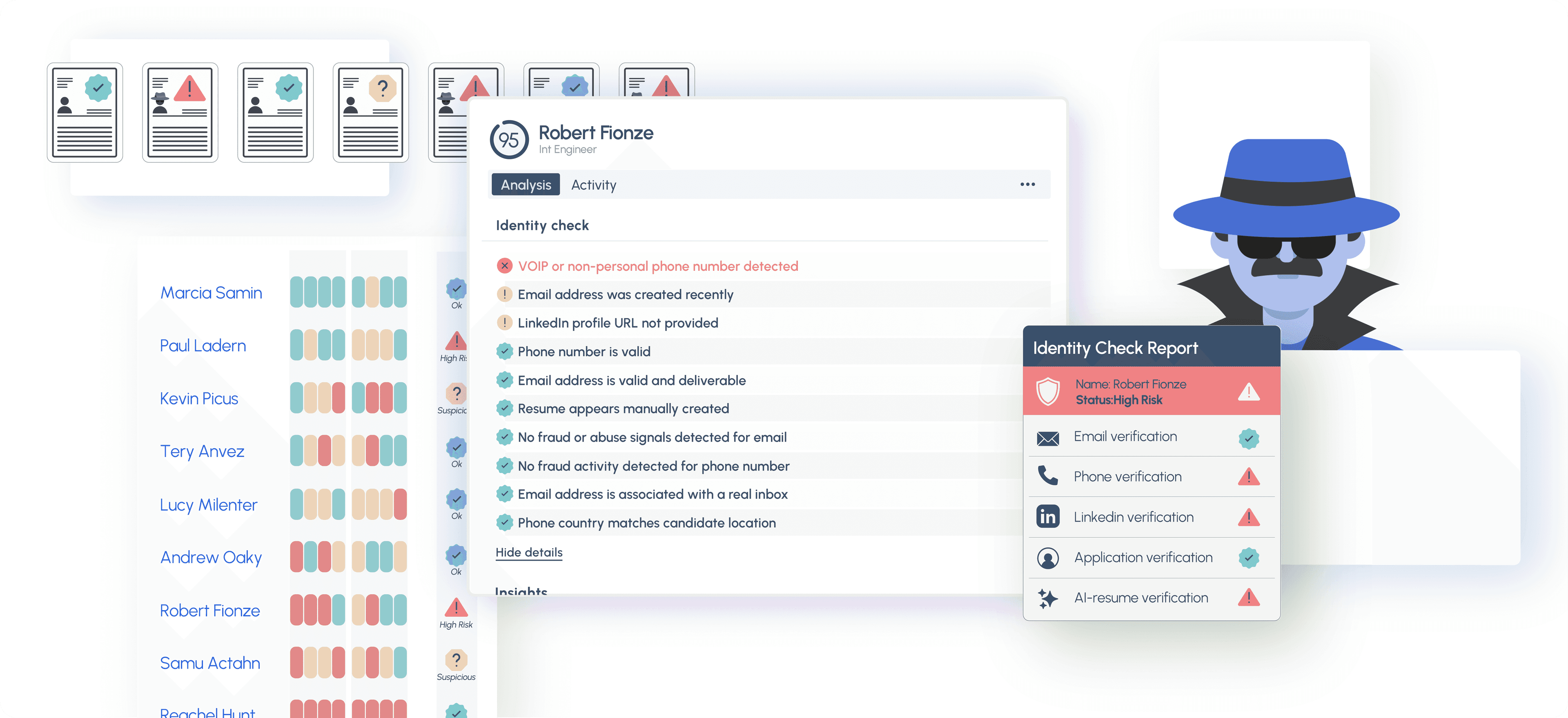 Detect <span class="relative bg-gradient-to-r from-primary to-secondary bg-clip-text text-transparent">fake candidates</span> before they reach your pipeline